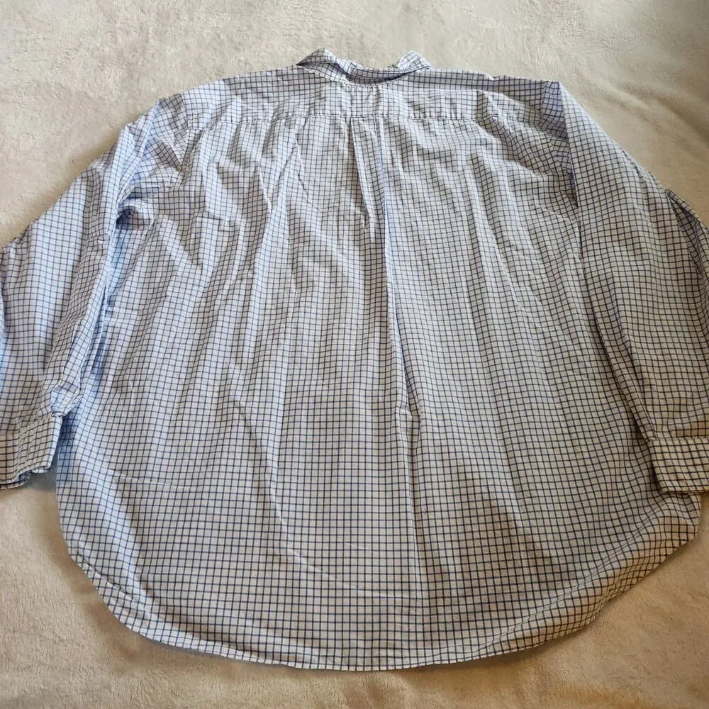 Polo Ralph Lauren Big & Tall Shirt Mens 3XB Blue White Check Button Down EUC